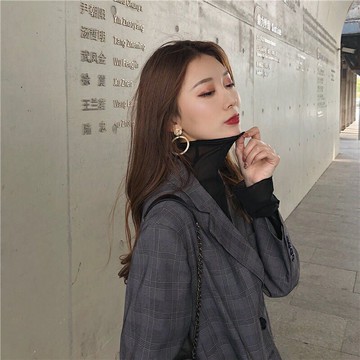 超仙木耳邊高領透紗內搭衣