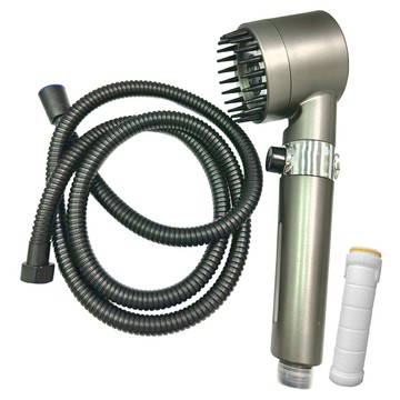 WIDE VIEW SPA按摩3檔增壓過濾蓮蓬頭組 手持花灑/蓮蓬頭/濾芯/蓮蓬頭軟管  1組  黑色 + 白色