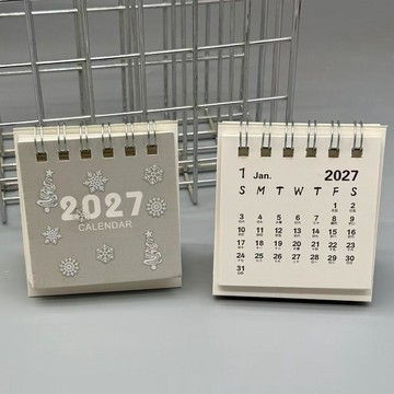 🚀隔日出🔥9.2🔥雪花桌曆 2026年9月至2027年12月 迷你日曆 桌面月曆 學生行事曆 辦公桌擺件 可搭配貼