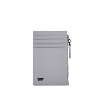 BRAUN BUFFEL 台灣總代理 維克多-E 拉鍊零錢袋卡夾-石灰白/BF570-154-CGY