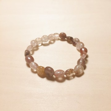 不規則紅髮晶手環