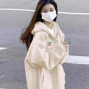 已售9642件💖赤道少女 拉鏈外套女 連帽衛衣 oversize ins 風衣服 設計感 秋冬長袖上衣 潮牌衣服 簡約