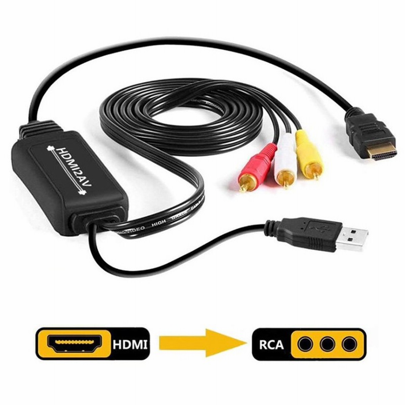 送料無料 HDMI to RCA 変換コンバーター 3RCA/AV 変換ケーブル HDMI to AV コンポジット HDMIからアナログに変換アダプタ  テレビ USB給電必要 2m 通販 LINEポイント最大0.5%GET | LINEショッピング