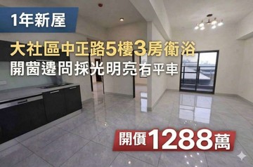 全程影片介紹♦️大社中正商圈全新明亮美正3房+平車｜高雄市大社區中正路