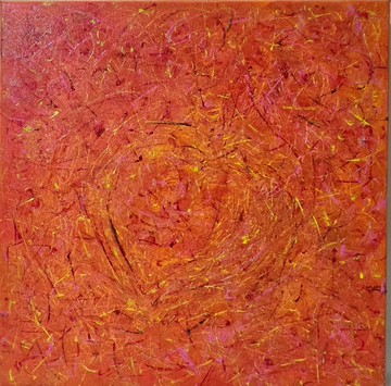 壓克力畫/丙烯藝術/原創手繪【愛在】送禮祝福/30×30裝飾畫