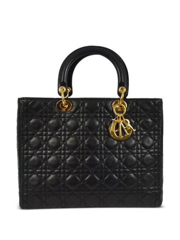 Christian Dior Pre-Owned - 1997 Cannage Lady Dior handbag - women - Lambskin - One Size - Black