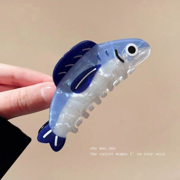 【小悅居】小紅書同款沙丁魚抓夾後腦勺盤發鯊魚夾搞怪趣味小衆髮夾可愛頭飾網紅同款、熱門單品 人氣好物