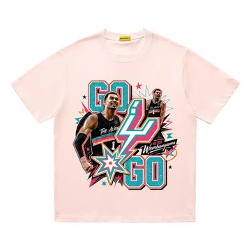 維克多·文班亞馬 Wembanyama NBA縂冠軍 馬刺T恤 短袖上衣 衣服 潮T 短T 歐美 可愛 休閒穿搭