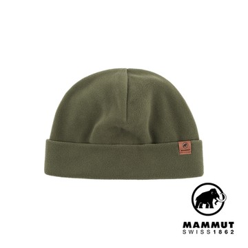 【Mammut 長毛象】Fleece Beanie Logo輕盈柔軟保暖毛帽 沼澤綠 #1191-00541