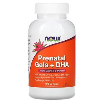 NOW Foods, 產前凝膠 + DHA，180 粒軟膠囊