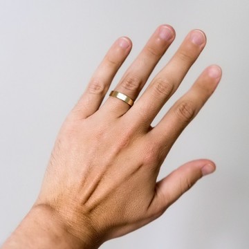 極簡霧面 18K 玫瑰金黃金白金戒指 5mm | 客製手工婚戒對戒