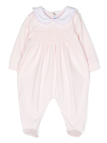 Siola - scalloped-collar body - kids - Cotton/Spandex/Elastane - 6 mth - Pink