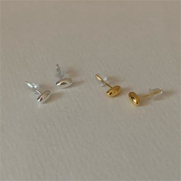 范智喬 韓國韓版925純銀橢圓耳釘耳扣簡約氣質ins風耳釘