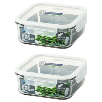 Glasslock 方形密封盒 蔬菜小菜用  保鮮盒 850ml x 2入  1組
