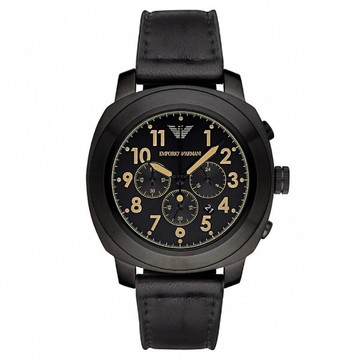 EMPORIO ARMANI 亞曼尼 AR6061休閒運動計時腕錶/黑面46mm｜樂天全館特惠中★指定刷卡回饋10%