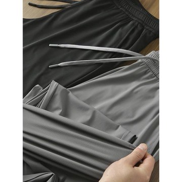 【速干透氣⁠！】2024夏季男士薄款彈力松緊腰直筒寬松休閑褲長褲