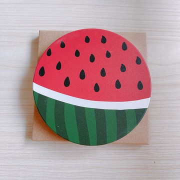 西瓜 圓形 方形 吸水杯墊