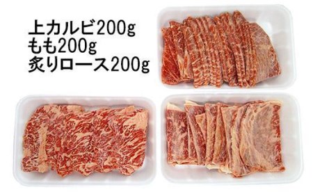 南国高知の土佐和牛焼肉セット600g　3種盛　牛肉セット　肉詰め合わせ