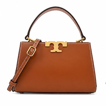 TORY BURCH ELEANOR 金字LOGO手提/斜背兩用包-迷你/棕