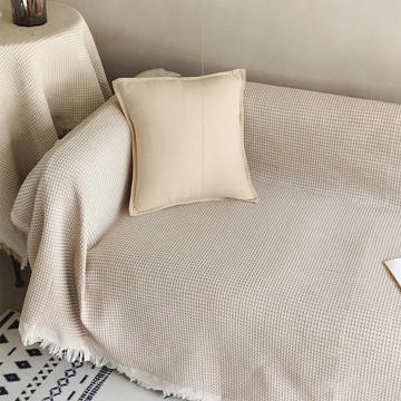 HOOM 法式編織沙發布  90 x 90cm  芝麻牛奶  1個
