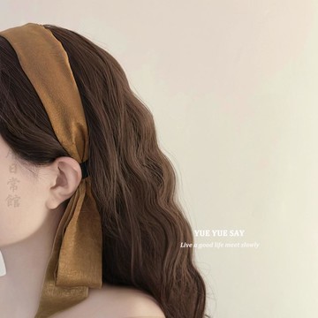 🔥3件8折🍊臺北出貨🍊可開發票美拉德序曲法式復古焦糖色飄帶髮箍氣質高級感絲帶綁發頭箍髮飾