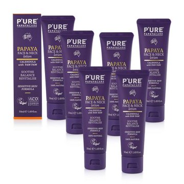 澳洲 Pure Papayacare 木瓜臉頸乳液含金盞花玻尿酸(6入組 50ml/瓶 專業級)