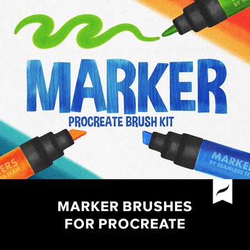 Procreate筆刷 | Marker Procreate Brushes 26款馬克記號筆紋理筆刷