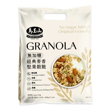 [家速配]馬玉山無加糖經典麥香堅果穀脆
