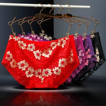 5條女士純棉質面料性感中腰蕾絲女裝抗菌莫代爾竹炭三角100%全棉