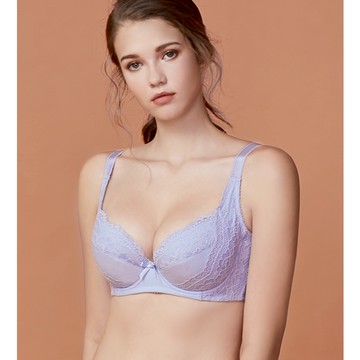 【EMESY】涼感蕾絲 有鋼圈 機能調整內衣/胸罩 BCD罩杯 / 淺藍紫 8116