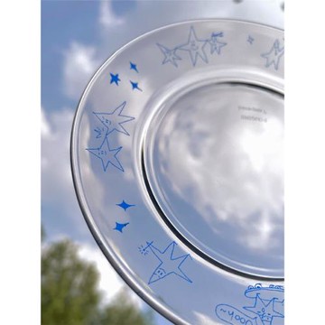 黃金大劈叉野趣卡通星星早餐盤 點心甜品蛋糕碟 透明耐熱玻璃盤