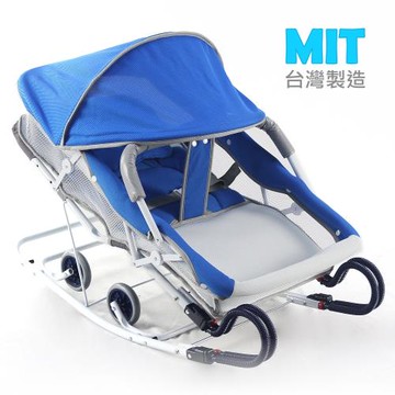 YBL 台灣製造MIT 強化雙管加寬型彈搖床(附蚊帳)-寶藍色