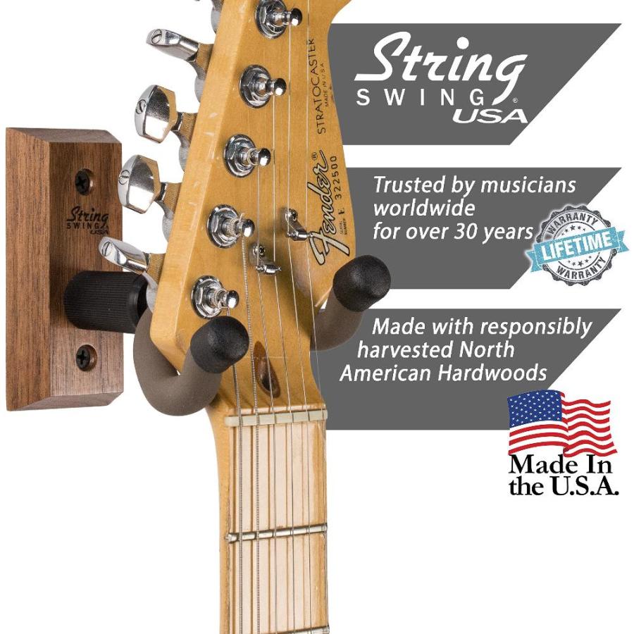 String Swing pack CC01K-BW Hardwood Home and Studio Guitar Keeper Black