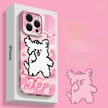 適用iphone15promax手機殼蘋果13新款12可愛16全包11防摔14pro線條小狗16pro保護套max粉色15小眾x高級感pm女
