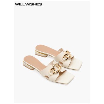 WILLWISHES 王玎設計仙女風涼拖鞋女2025夏季網紅一字拖鞋女外穿