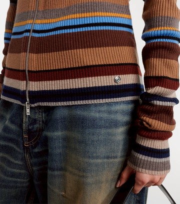 Acne Studios Kilian striped zip-up wool cardigan