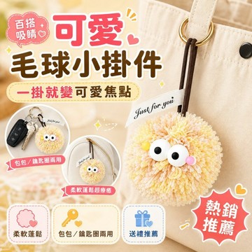 可愛毛球小掛件 柔軟蓬鬆包包吊飾 鑰匙圈兩用掛飾 送禮小物 女生包包配件 通勤上學背包吊飾 百搭療癒小物