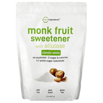 Micro Ingredients, Monk Fruit Sweetener with Allulose, Classic White, 2 lb (907 g)