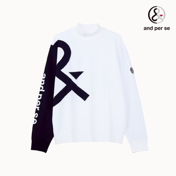 【and per se】男款白色輕量防風排汗速乾機能外套式毛衣 DGU4J262