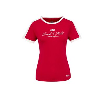 FILA 女短袖圓領T恤-紅色 5TEA-1319-RD