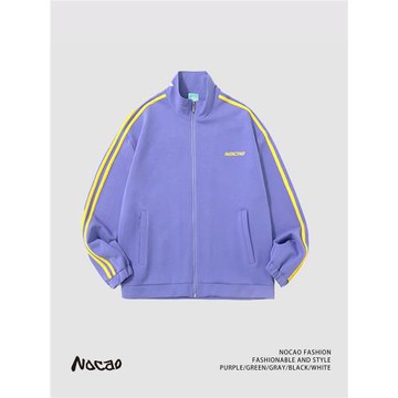 NOCAO/弄嘲春秋國潮寬松休閑運動外套上衣男情侶棒球服套裝