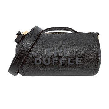 MARC JACOBS荔枝紋拉鍊手提/斜背兩用圓筒包-黑_廠商直送