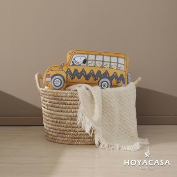 【HOYACASA 】x史努比聯名系列-黃色校車造型抱枕