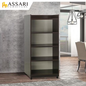 【ASSARI】防潮防蛀塑鋼四層開放碗盤櫃-附輪(寬64x深40x高151cm)