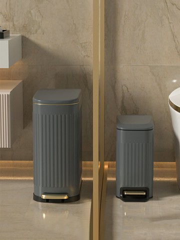 免運 輕奢北歐風垃圾桶 衛生間夾縫垃圾桶家用不銹鋼廁所窄縫腳踩輕奢廚房客廳帶蓋腳踏式