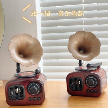 ins復古懷舊留聲機音樂盒酒吧裝飾擺件創意家居圣誕節禮物伴手禮