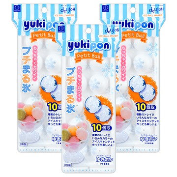 KOKUBO 小久保 Delijoy Yukipon製冰模具 小冰球10顆款  3個  25cm x 11.4cm x 高3.5cm 冰塊直徑3cm (小圓)  透明