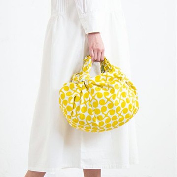 京都風呂敷包巾-伊砂紋樣 三巾-新芽(黃&綠)