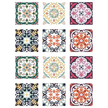 ins歐風花磚壁貼系列 花磚壁貼6片組 A02 PVC材質 防水 防火 防曬 防刮 耐高溫  20 x 20cm  2組