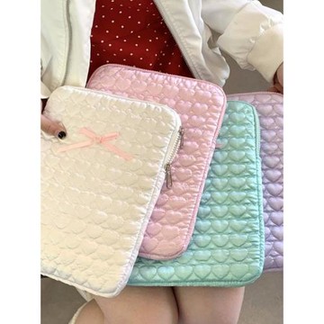 韓國ins刺繡桃心可愛蝴蝶結ipad平板電腦包11/13寸筆記本收納包